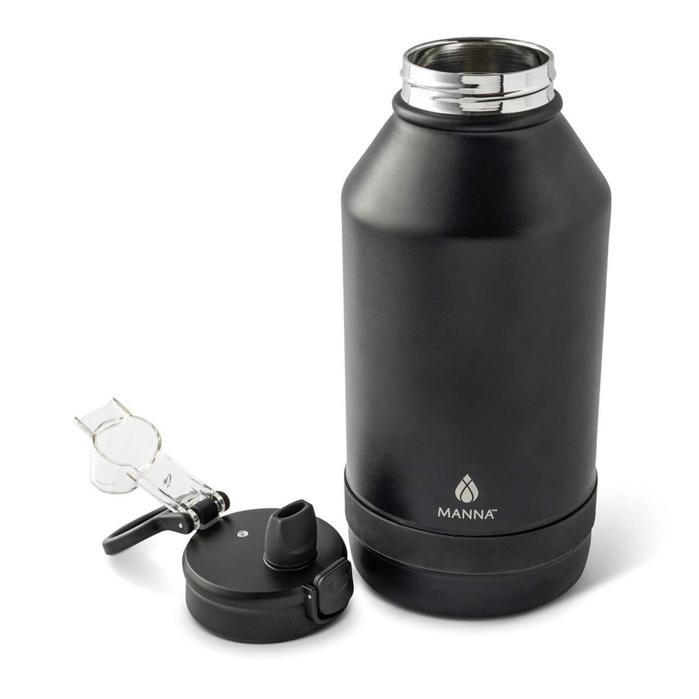 MANNA Black Stainless Steel Water Bottle